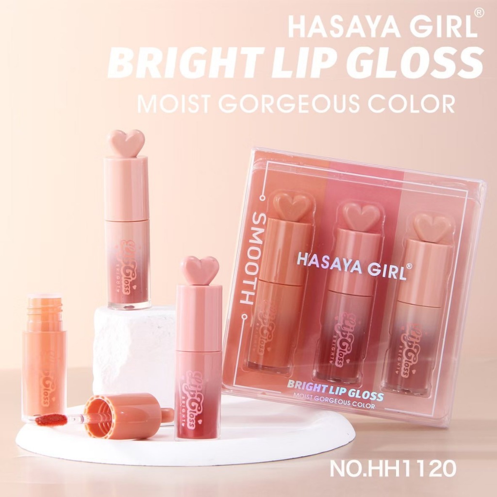 HASAYA GIRL Moisture Color Bright LipGloss เซตลิปกลอส สีสันสดใส ชุ่มชื้น ริมฝีปากอวบอิ่ม