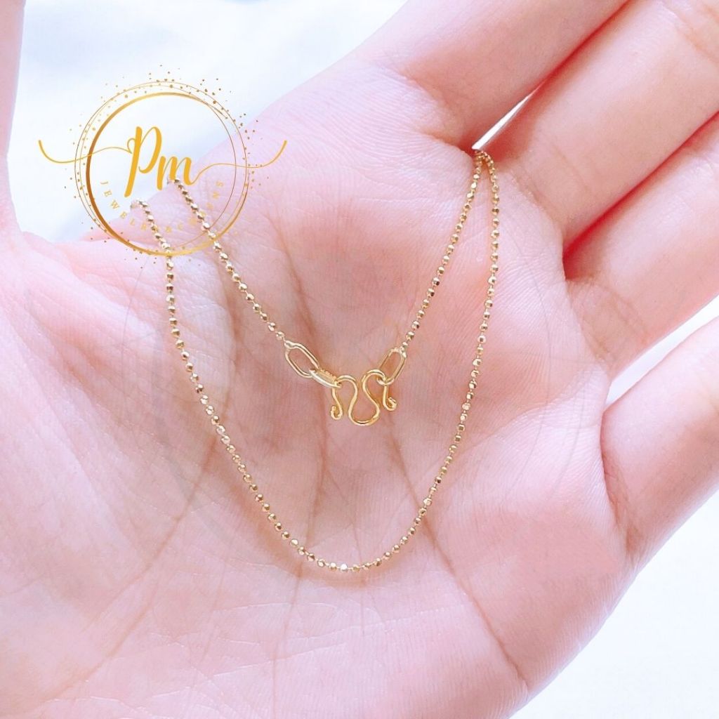 สร้อยคอทองแท้ PM ตะขอเอ็ม ทองคำแท้ 9k Italy (375) ลายยินตัน มีใบรับประกันจากทางร้าน