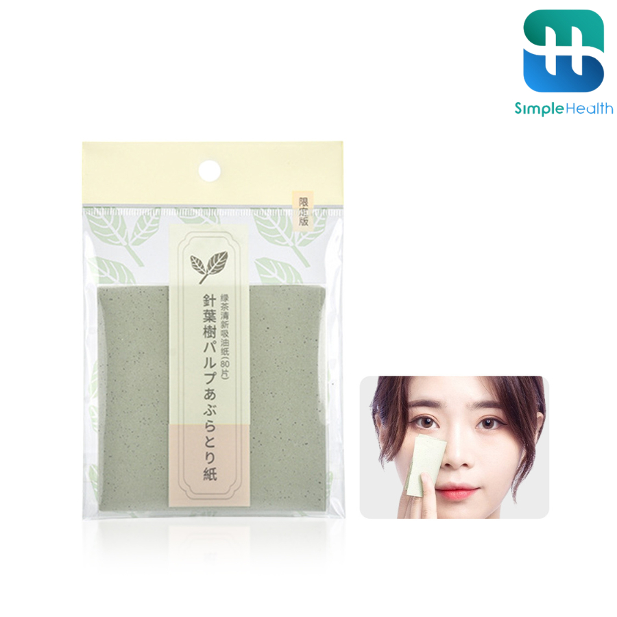 SimpleCare กระดาษซับมัน แผ่นซับมัน ฟิล์มซับมัน Oil blotting paper ซับได้ดี 80 แผ่น จัดเก็บง่าย พกพาสะดวก