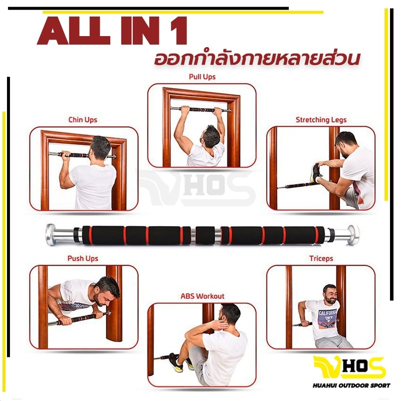ฟิตเนส ลดน้ำหนัก ออกกำลังกายติดประตู ปรับความยาวได้ บาร์โหนติดประตู อุปกรณ์เพื่อสุขภาพ ไม่ต้องเจาะ ราคา ถูกที่สุด ดีลบีเคเค แกลเลอรีภาพที่ 7