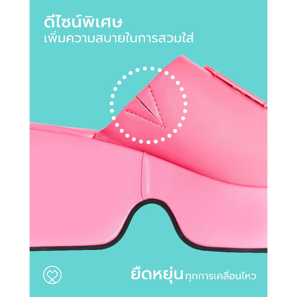 LA BELLA รุ่น ELEGANTE PLATFORM SANDALS - PEARL
