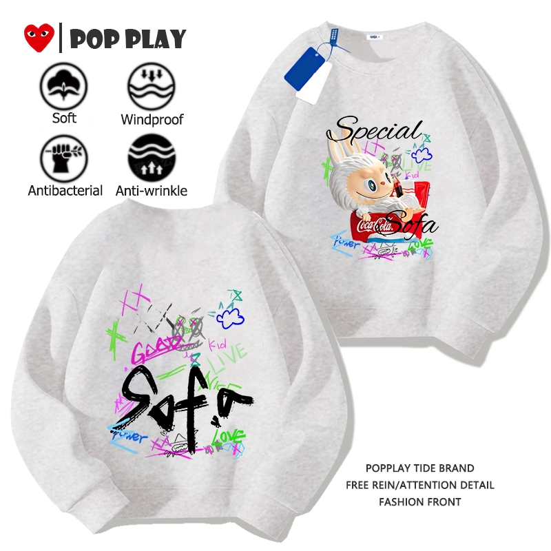 Sweatshirts ใส่ได้ทั้งชายและหญิง popmart labubu กันลม oversize มี 5 สี 2025สินค้าใหม่! (จัดส่งตลอด 24 ชั่วโมง)