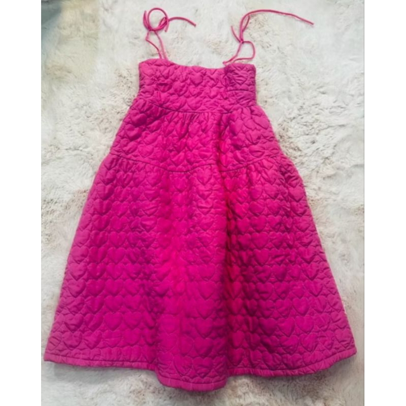 เดรส widelia@real สีชมพูเข้มผ้านวม size L มือสอง