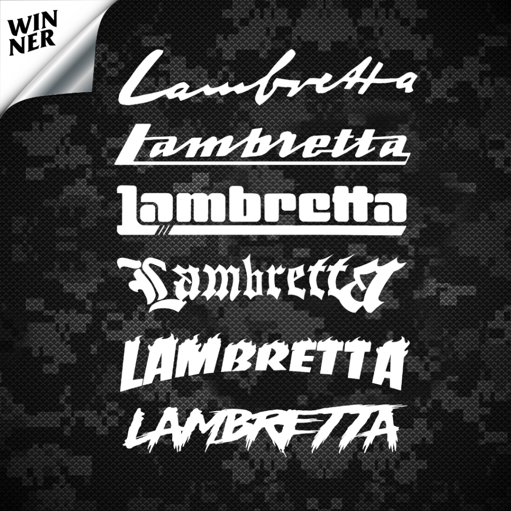 สติ๊กเกอร์ใต้พักเท้า Lambretta ติดได้ทุกรุ่น v125/v200/X200/X300/G350