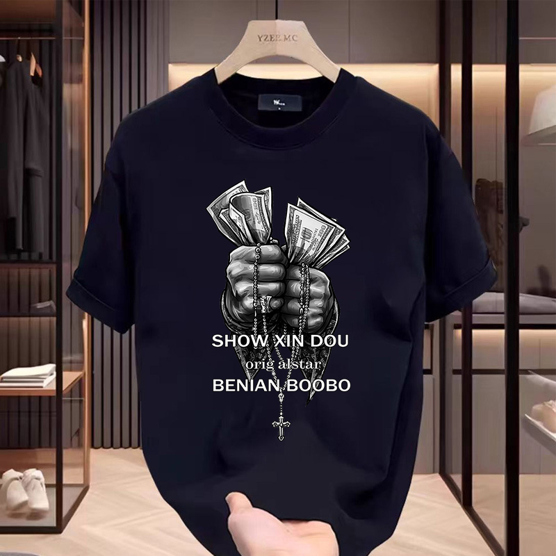 เสื้อยืดชาย คอกลม-แขนสั้น oversize t shirt เสื้อแฟชั่น-สตรีทแฟชั่น เสื้อเมกาเท่ๆ สีพื้น สีขาว-สีดำ