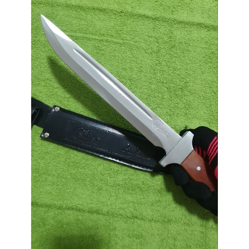 อุปกรณ์เดินป่า มีดพก มีดอเนกประสงค์ MR ASE ด้ามไม้ ยาว (38cm) พร้อมชองหนัง เหมาะกับการเดินป่าตั้งแคมป์กลางแจ้ง