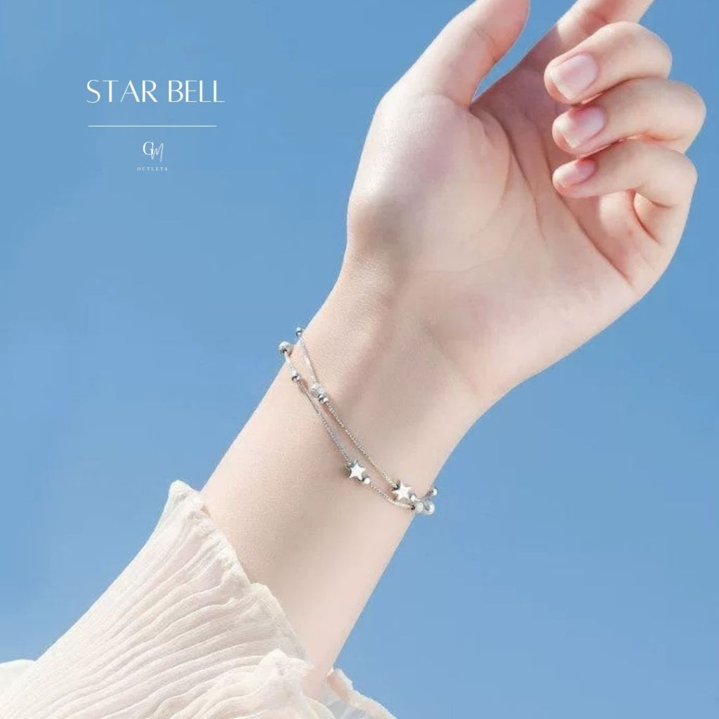 OUTLETS ล้างสต็อกจากโรงงานตรง สร้อยข้อมือ Star Bell Bracelet Valentine ของขวัญ กำไลเงิน กำไลแฟชั่น