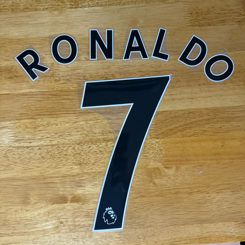 [ของแท้] ชื่อและเบอร์นักเตะ Ronaldo  Manchester United สีดำ Font Premier League ของ Avery Dennison ข
