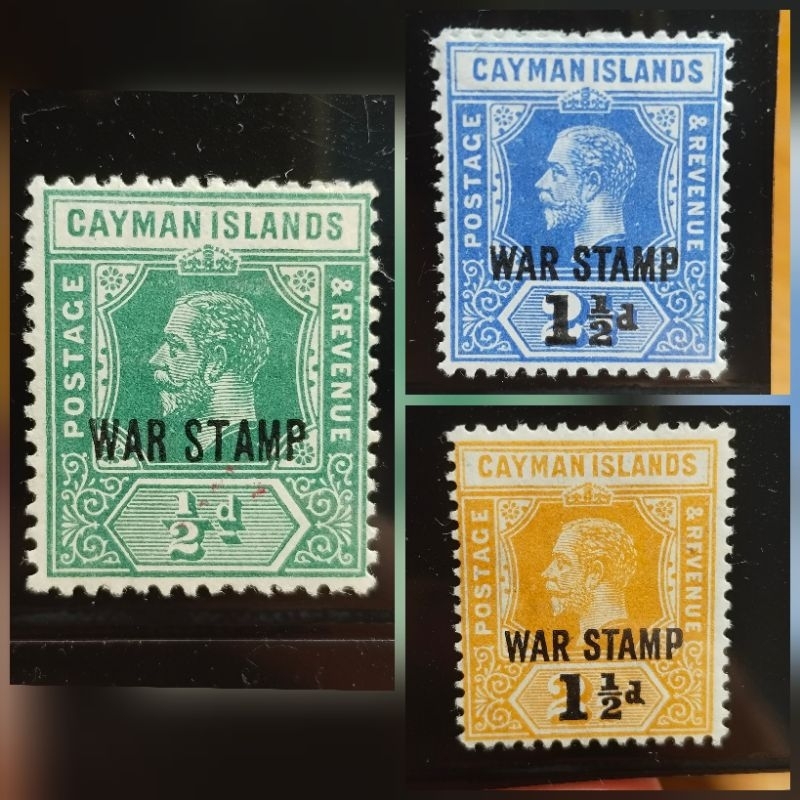 💥 Cayman Islands KGV 1917/20 Mint War Stamp Collection Set of 3