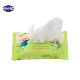 ENFANT (อองฟองต์) Extra Mild Face & Body Wipes ผ้าเช็ดทำความสะอาดแบบเปียก สูตรน้ำแร่บริสุทธิ์ 1แพ็ค/8ห่อ 22แผ่น/ห่อ