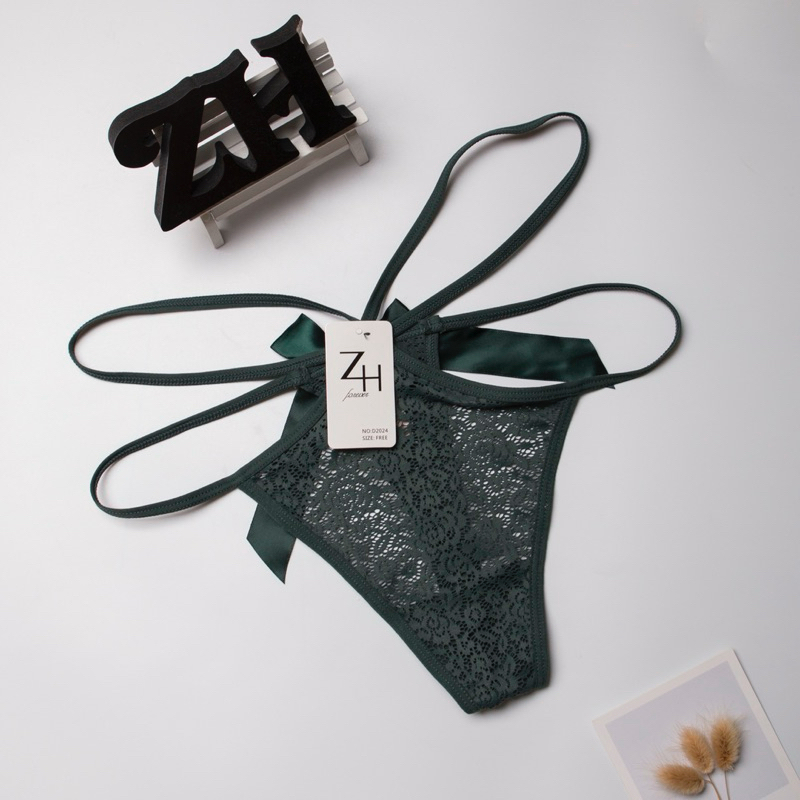 NO.D2024กางเกงชั้นในจีสตริงลูกไม้ บิกินี่หลังโบว์เซ็กซี่G-String - รูปที่ 3
