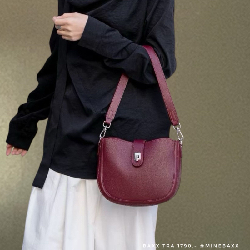 BAXX TRA กระเป่าสะพายหนังแท้ ทรงสวย หนังนุ่ม