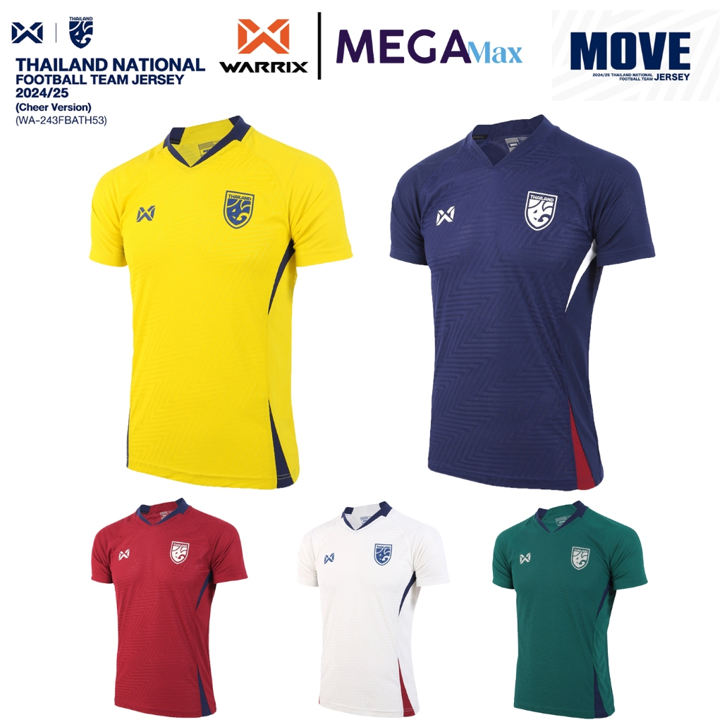 เสื้อ แฟนบอล ทีมชาติไทย WARRIX 243FBATH52 เสื้อฟุตบอลทีมชาติไทย Replica Version 2024/25