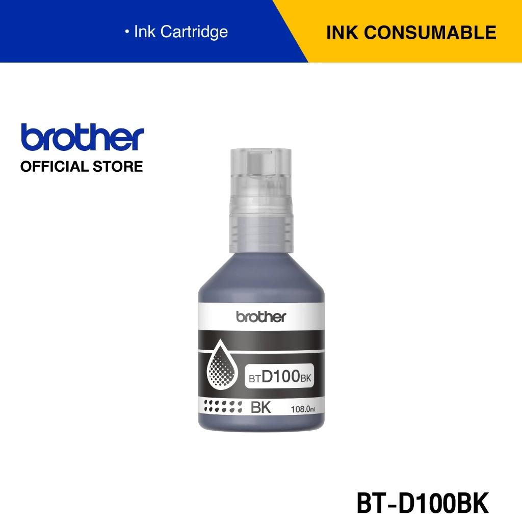 Brother BTD100BK หมึกพิมพ์เลเซอร์ สีดำ สำหรับปริ้นเตอร์อิงค์แท็งก์รุ่น DCP-T230,DCP-T430W,DCP-T700W,DCP-T830DW
