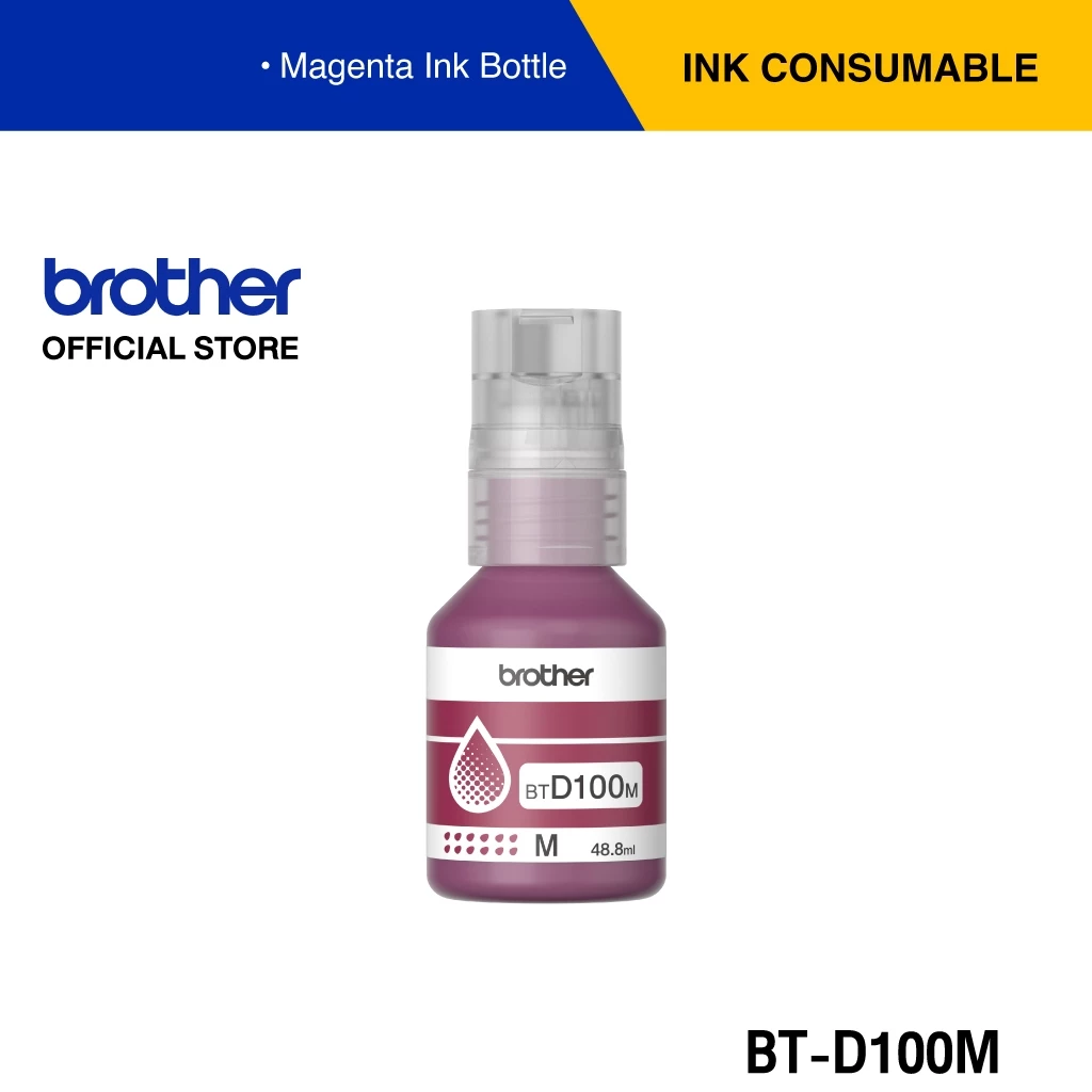 Brother BTD100M หมึกพิมพ์เลเซอร์ สีชมพูสำหรับปริ้นเตอร์อิงค์แท็งก์รุ่น DCP-T230,DCP-T430W,DCP-T700W,DCP-T830DW