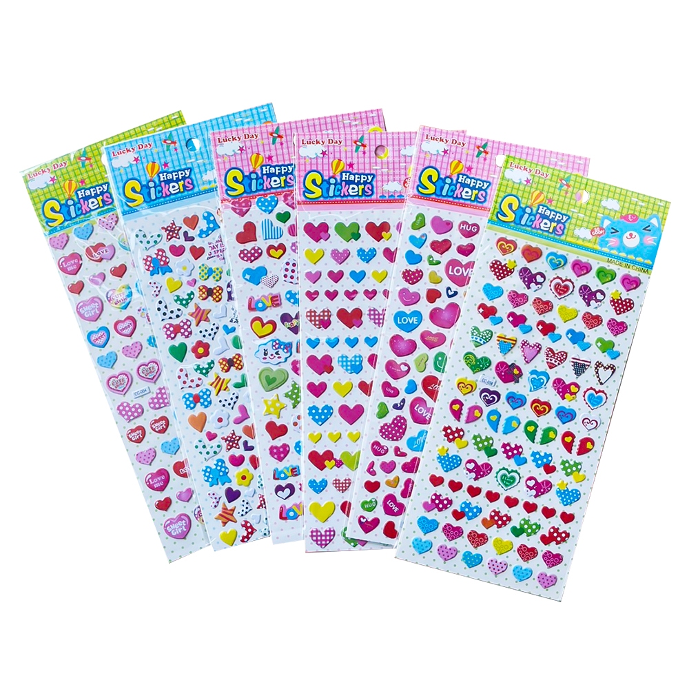 🧡สติ๊กเกอร์นูนหัวใจ💛สติกเกอร์รูปหัวใจ✔️พร้อมส่งในไทย งานDIY วันวาเลนไทน์ Stickerหัวใจ ปัจฉิม - 3