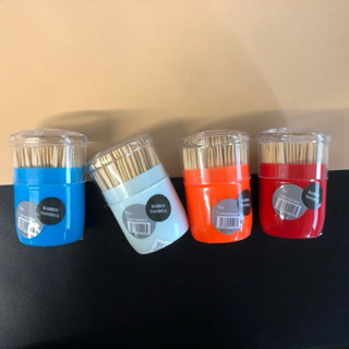 (ยกโหล 12 ชิ้น) No.414  ไม้จิ้มฟัน แบบกระปุก คละสี