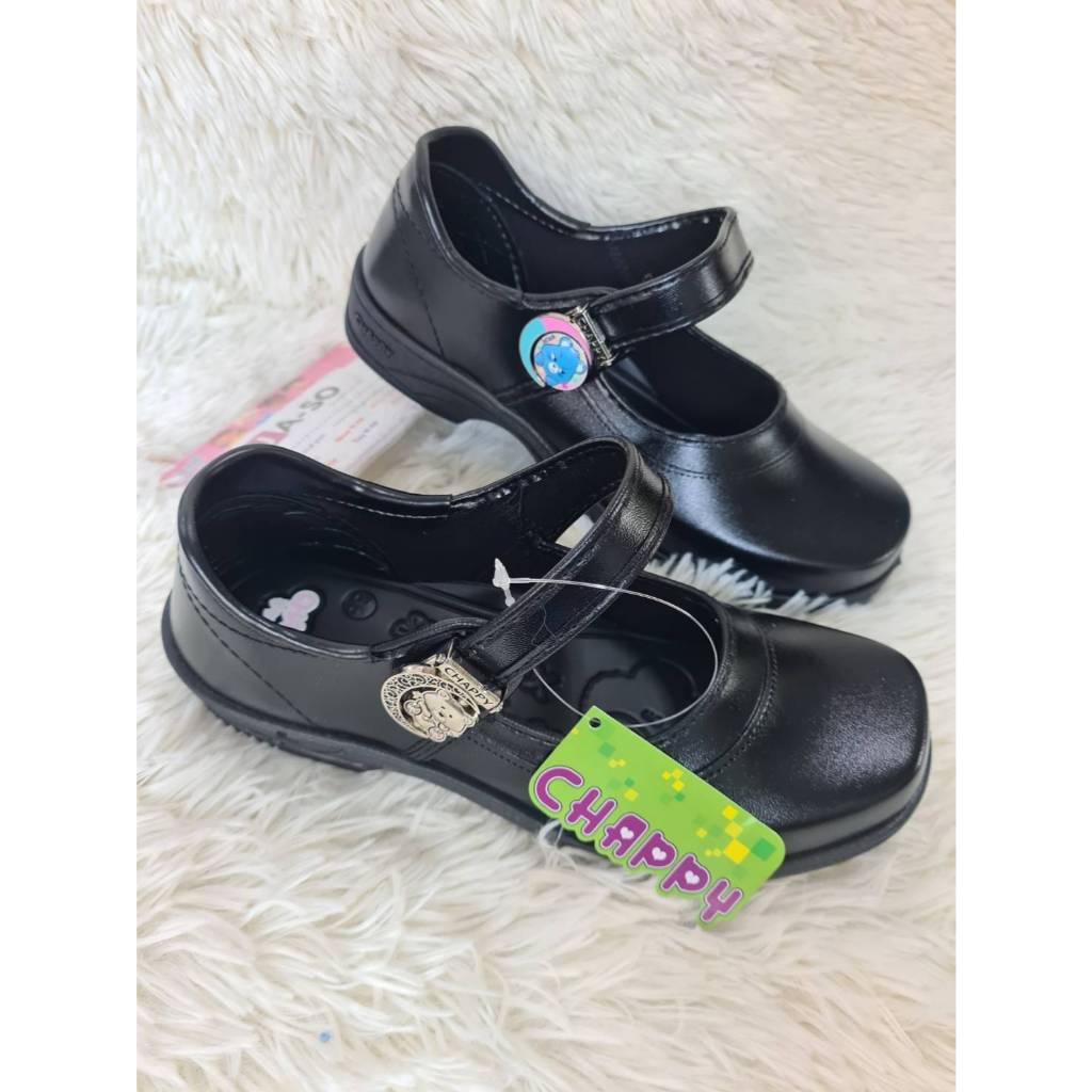 รองเท้านักเรียน รองเท้านักเรียนเด็กผู้หญิง  รองเท้านักเรียนเด็กโต ดำ Chappy งานถุงคละลาย หลุดQC