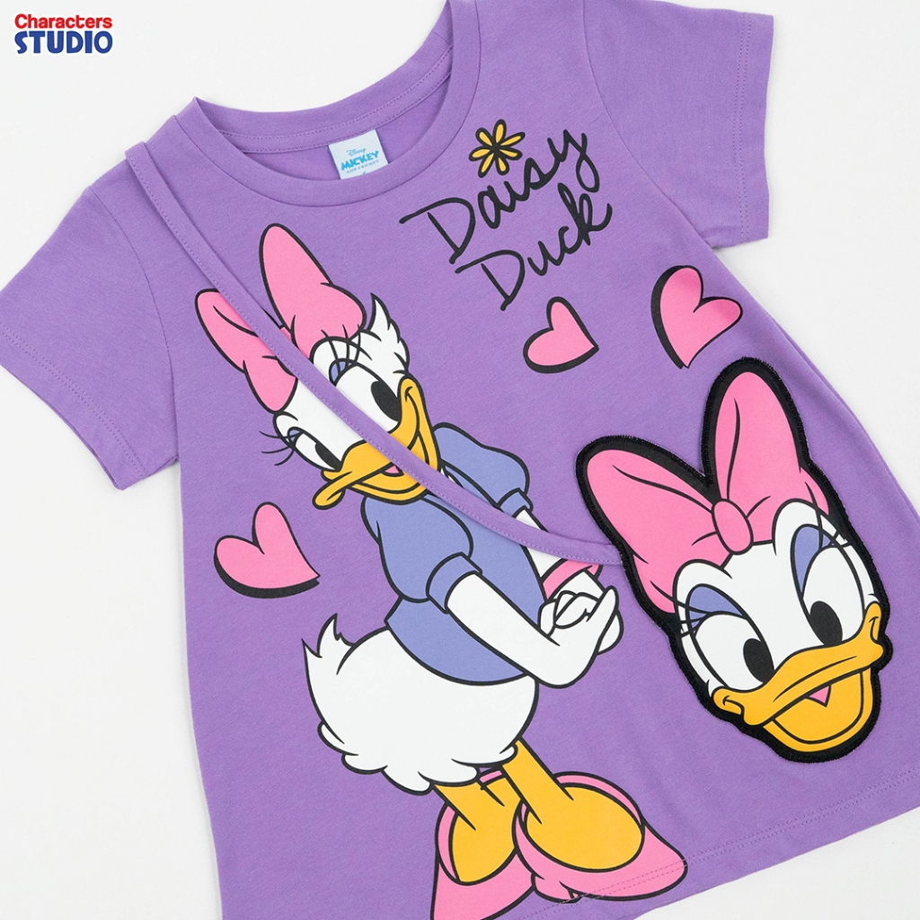 Disneyเสื้อยืดเด็กผู้หญิงดิสนีย์เดซี่ดั๊ก 3-9ขวบ เสื้อติดกระเป๋าจริง ผ้าCotton 100% สินค้าลิขสิทธิ์แท้ Characters Studio - รูปที่ 3