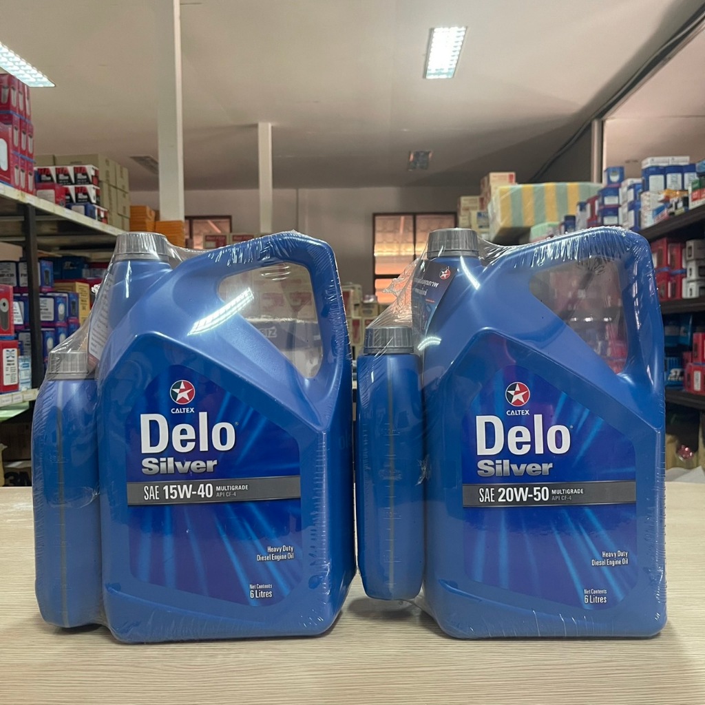 น้ำมันเครื่อง Caltex คาลเท็กซ์ เดโล่ ซิลเวอร์ Delo Silver SAE 15W-40 , 20W-50 ขนาด 6+1 ลิตร