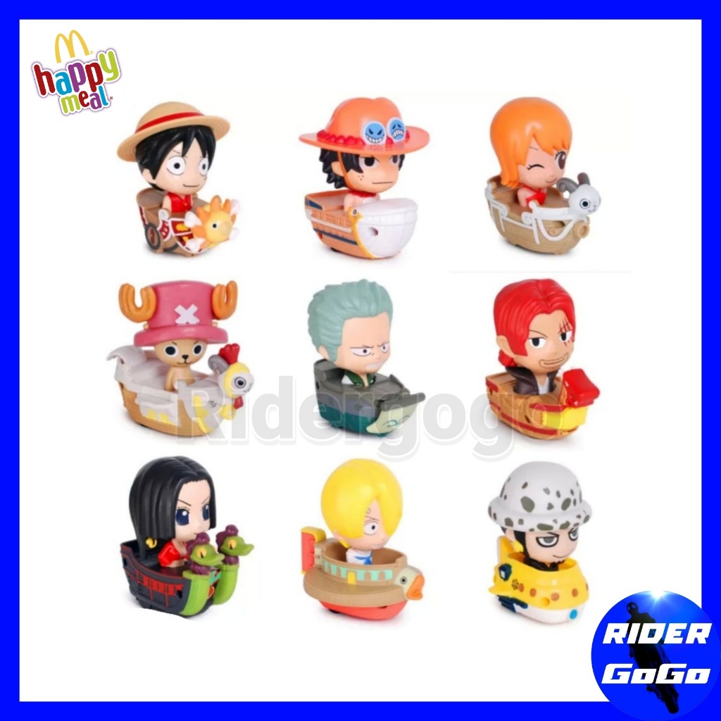 โมเดล วันพีช One Piece ของสะสม ของเล่นแมค Mcdonald Happy meal แฮปปี้มีล แมคโดนัลด์ ขายยกเซ็ต 9 ตัว