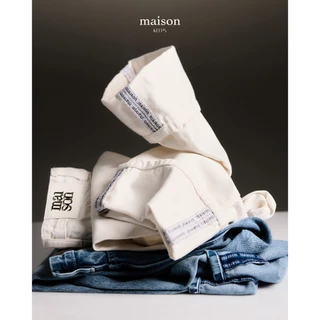 maison KEEPS | Pluto Jeans [Unisex] | กางเกงยีนส์ ทรงขากระบอกตรง กางเกงเอวกลาง (ระดับสะดือ) ไม่ใช่เอวสูง