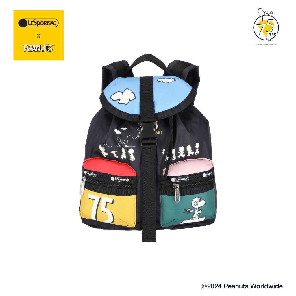 Lesportsac Small Voyager Bag กระเป๋าสะพายหลัง กระเป๋าเป้ Style 1429 Lesportsac x Peanuts