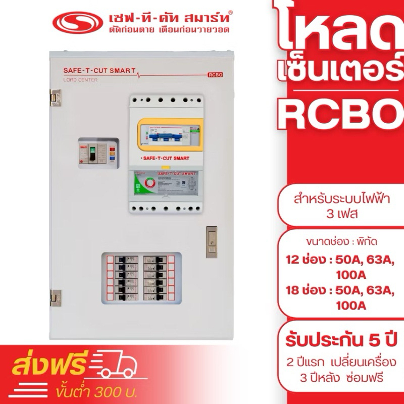 Load center &RCBO 3P/63A/12ช่อง USA ครบชุดสำเร็จ