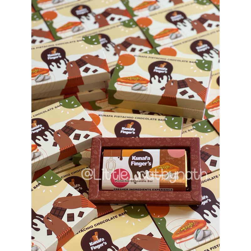 🍫 Kunafa Pistachio Chocolate Bar ช็อกโกแลตดูไบจาก Kunafa Finger's นํ้าหนัก 160 กรัม