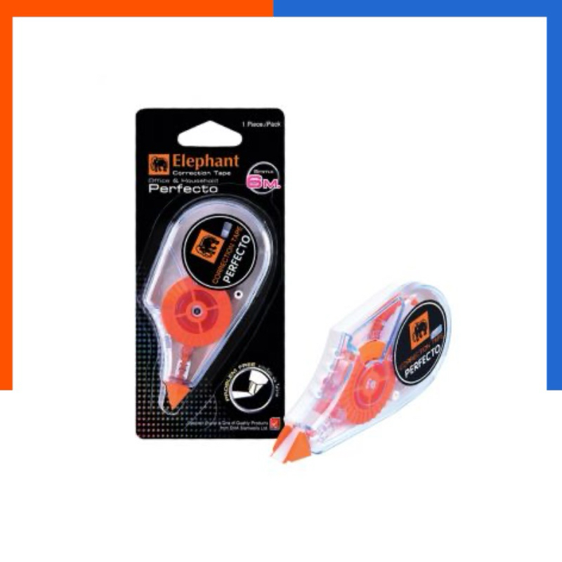 เทปลบคำผิด ตราช้าง รุ่น PERFECTO 5mmx6m รุ่นใหม่ล่าสุด เทปลบ ลิขวิดเทป Elephant US.Station