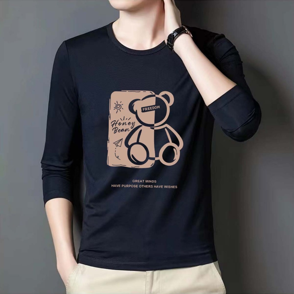 TL-848 เสื้อยืดแขนยาวผ้านิ่มเด้ง ผ้านุ่มมากมีให้เลือก2สี ขาว/ดำ