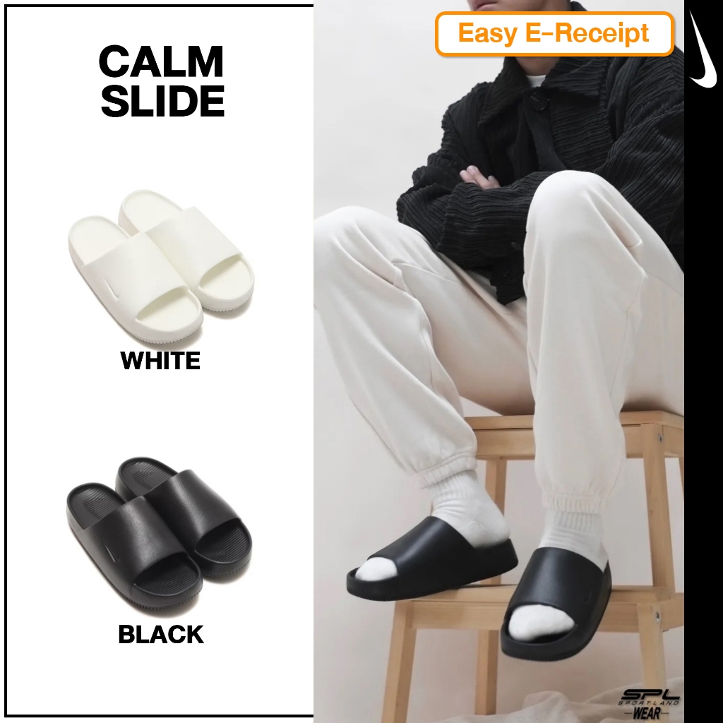 [ลิขสิทธิ์แท้] Nike Collection ไนกี้ รองเท้าแตะ รองเท้าผู้ชาย ND M Calm Slide FD4116-001 / FD4116-100 (1800)