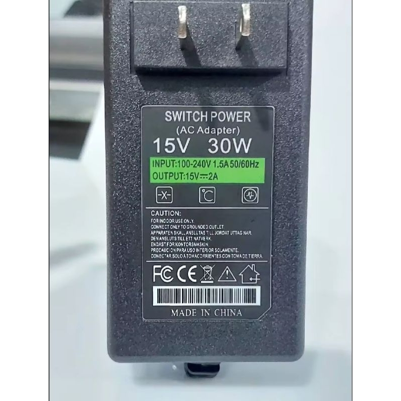 สายชาร์จ15v2aสำหรับตู้ลำโพงแบบลากตู้ลำโพงบลูธูทและแอมป์จิ๋วDC15v2A