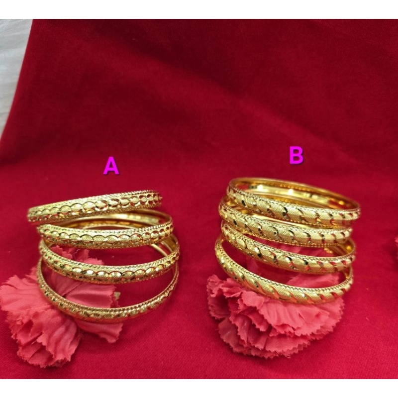 กำไลอินเดีย สไตล์เมกกะ 4วง มี 2ลายให้เลือก ขนาด S, M, L, XL