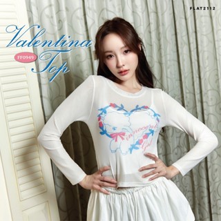 FLAT2112 FF0949 : VALENTINA TOP เสื้อซีทรู เสื้อซีทรูสกรีน เ…