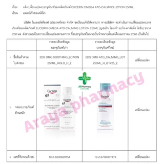 🔥แท้100% ฉลากไทย🔥 Eucerin Omega ATO-CALMING Lotion 250 ml. ยูเซอรีน โอเมก้า ซูทติ้ง โลชั่น 250 มล โลชั่นสำหรับผิวแห้งมาก