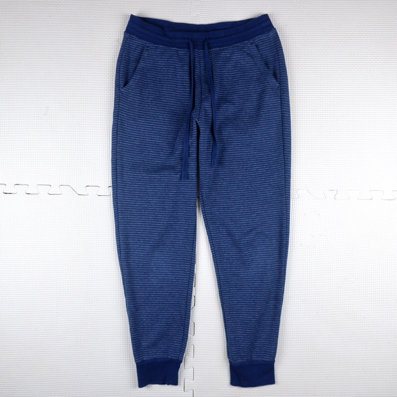 กางเกงวอร์มผู้หญิงบุขน Uniqlo สีกรมท่าลายริ้ว ไซส์ M เอว 28-32 สพ 38 ยาว 35.5 เป้า 10.5 ปลายขา 4.5
