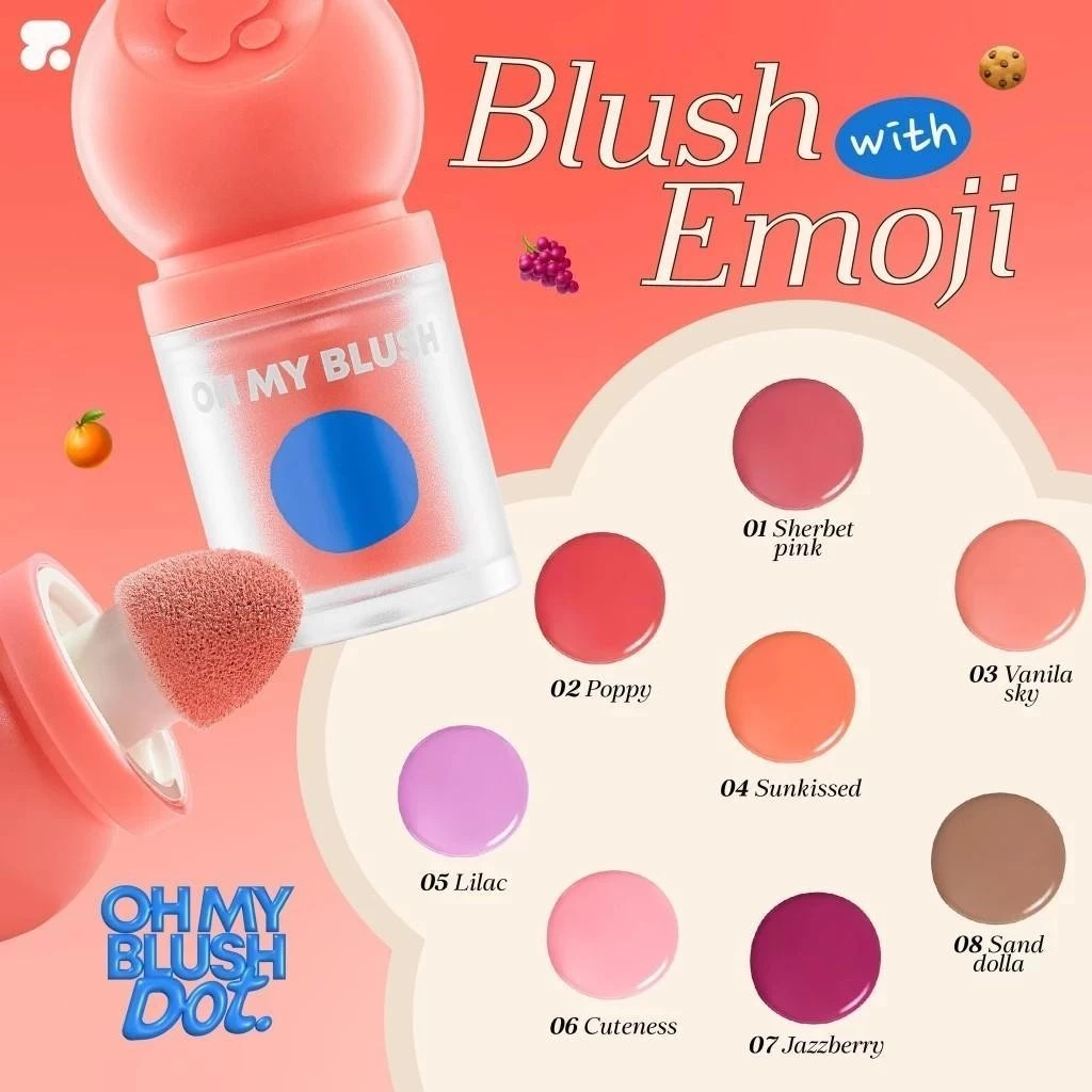 2P Oh My Blush Dot 3g บลัชหัวโต ติดทน 12ชม. กันน้ำ กันเหงื่อ thumbnail 6