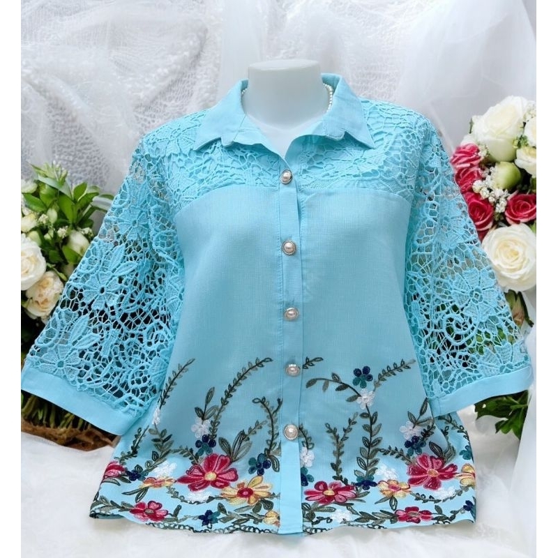 เสื้อเชิ้ตผู้หญิงผ้าลินินอก38-42นิ้วอก44-46นิ้ววงานฟรีไชส์ - รูปที่ 5