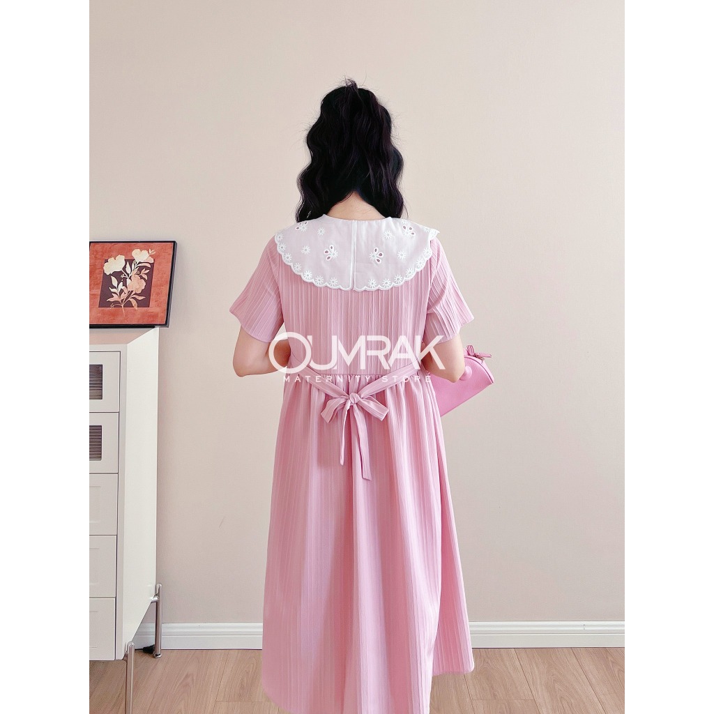 BF1148 ( ซับใน + ให้นม ) ชุดคลุมท้อง ชุดให้นม ผ้าด็อบบี้ - รูปที่ 3