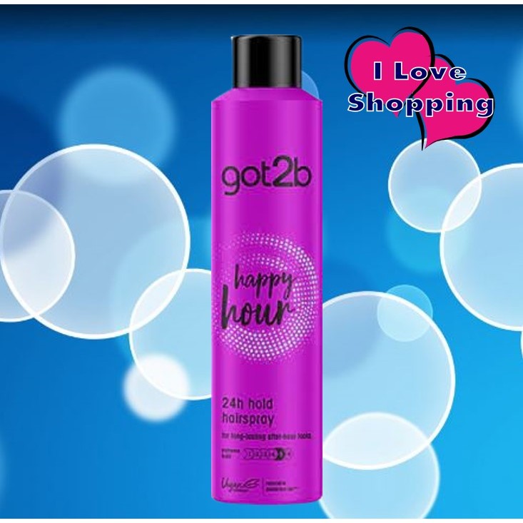 Schwarzkopf got2b happy hour 24h hold hairspray 300 ml สเปรย์ฉีดผมวีแกนจัดทรงได้ยาวนานถึง 24 ชั่วโมง