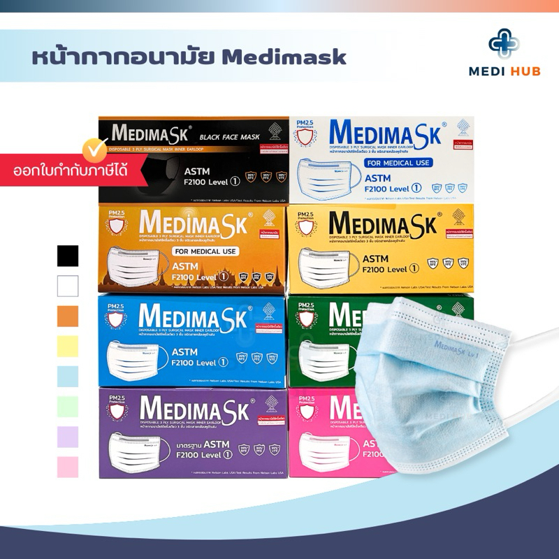 หน้ากากอนามัย Surgical Mask เกรดทางการแพทย์ แมสปิดปาก กันฝุ่น