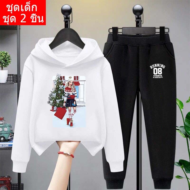 รุ่น  J-684-LONG+TKU355 ชุดเซ็ทเสื้อฮุ้ตเด็ก  เสื้อผ้าเด็ก เป็นชุดเด็กกางเกงขายาว+เสื้อฮู็ดแขนยาว(ชุ