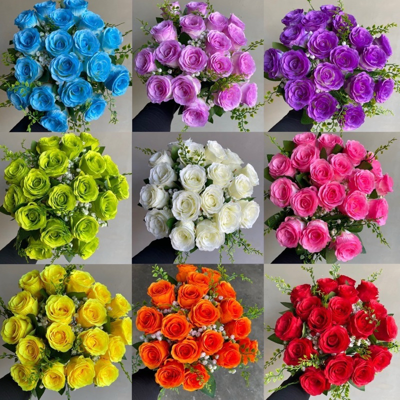 มาใหม่ พร้อมส่ง กุหลาบบอสตัน18ดอก รุ่นมีไส้เปา กุหลาบวาเลนไทน์ ช่อกุหลาบ ดอกไม้ปลอม ดอกไม้ประดิษฐ์
