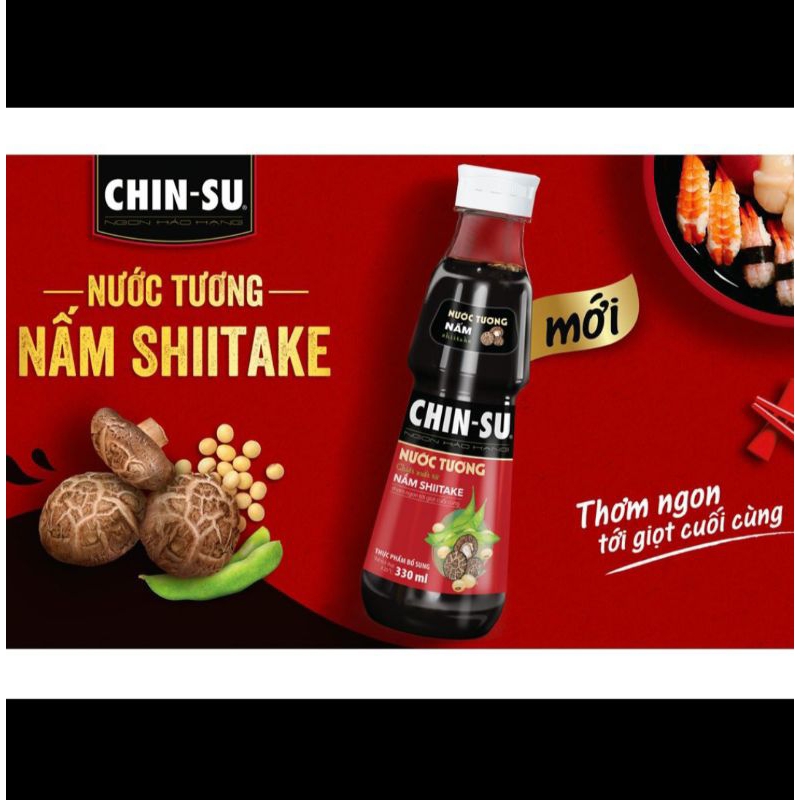 Nước tương Chinsu nấm Shiitake 330ml _ซอสชินซู รสเห็ด 330ml