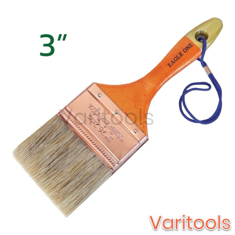 Eagle One [ยกกล่อง 1 โหล] แปรงทาสีขนสัตว์แท้ ขนขาวหนาอย่างดี รุ่น XXX  1 นิ้ว, 1.5 นิ้ว, 2 นิ้ว, 2.5“, 3” - รูปที่ 4