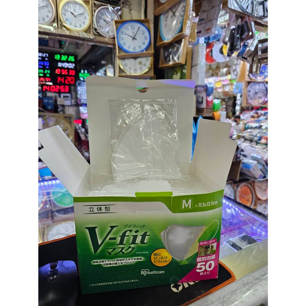 (พร้อมส่ง) หน้ากากญี่ปุ่น Vfit 50 ชิ้น M/L สีขาว 3Dสินค้าเข้ามาใหม่ (ไม่มีกล่อง)