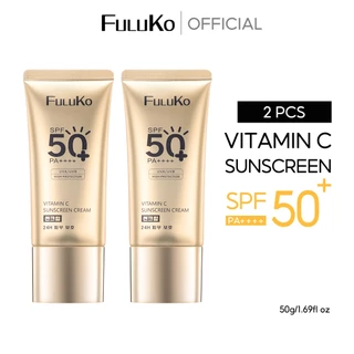 [2 PCS] FULUKO VC Sunscreen 50g*2 SPF50+ PA++++ เนื้อกันแดดบางเบาอ่อนโยนต่อผิว กันแดด x บำรุง x บูสต์ผิวใส