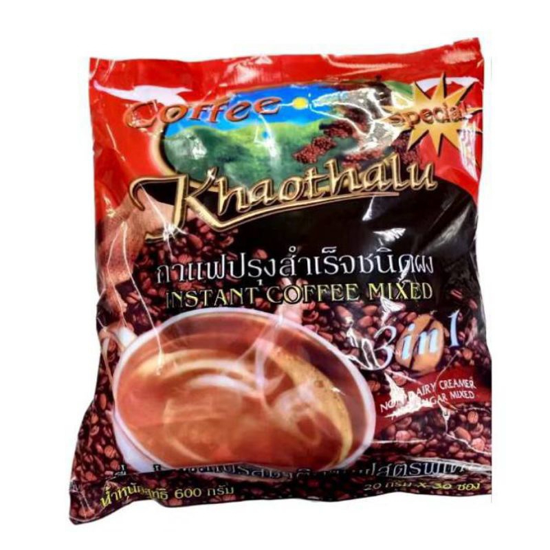กาแฟเขาทะลุ ชุมพรจากไร่ 3in1 สีแดงไม่หวานสูตรพิเศษกลมกล่อม30 ซอง น้ำหนัก 600กรัม