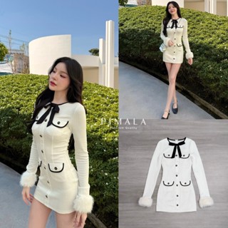 Pimala เดรสแขนยาวขนเฟอร์งานลูกคุณมากค่าชุดนี้ แต่งกระเป๋าน่า…